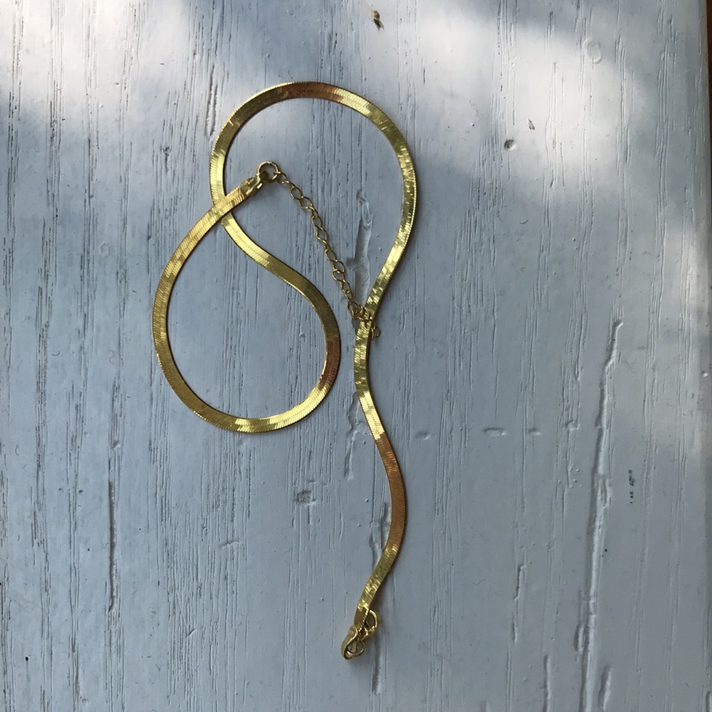 Gold Herringbone Choker/Bracelet